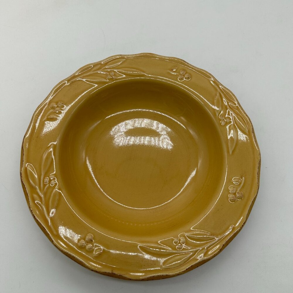 EUC 1 Signature Bella Yellow Mustard Large Rim Soup Bowl 9"